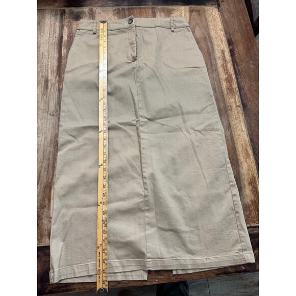 Self Contrast Anthropologie Skirt Slim Trouser Skirt Tan Size Large - Picture 6 of 10